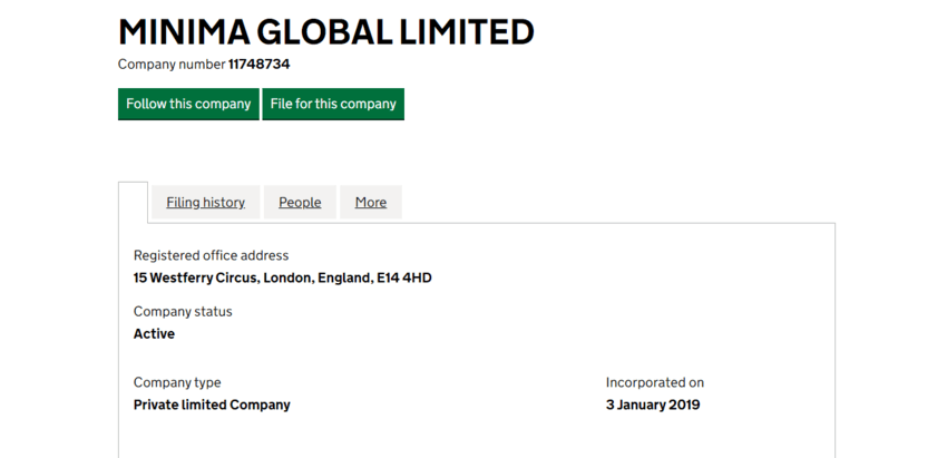 данные о регистрации компании