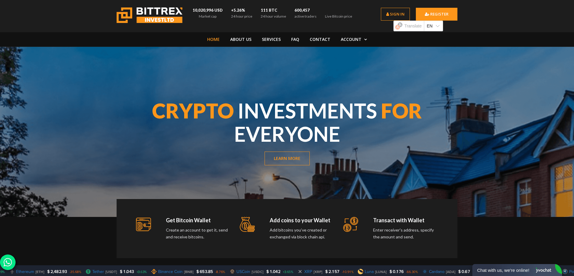 Screenshot for bittrexinvestltd.com - 2