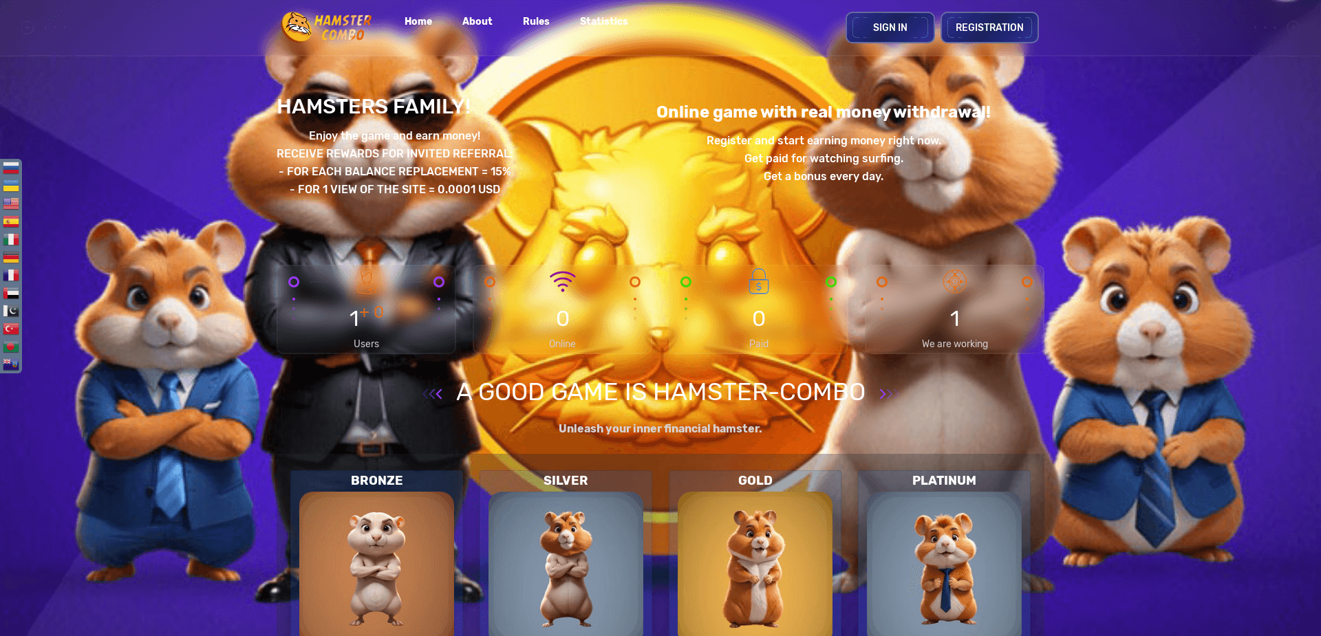 Screenshot for hamster-combo.site - 0