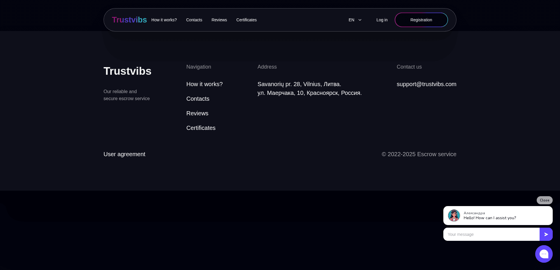 Screenshot for trustvibs.com - 1