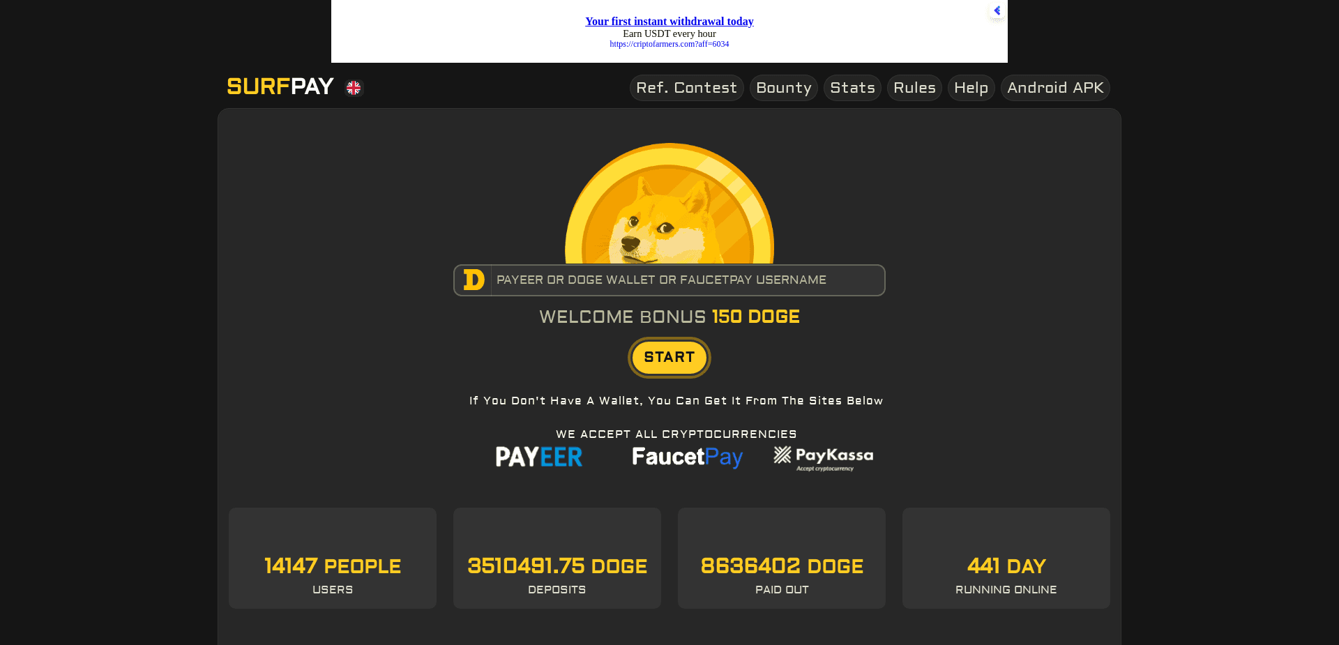 Screenshot for surfpay.xyz - 2
