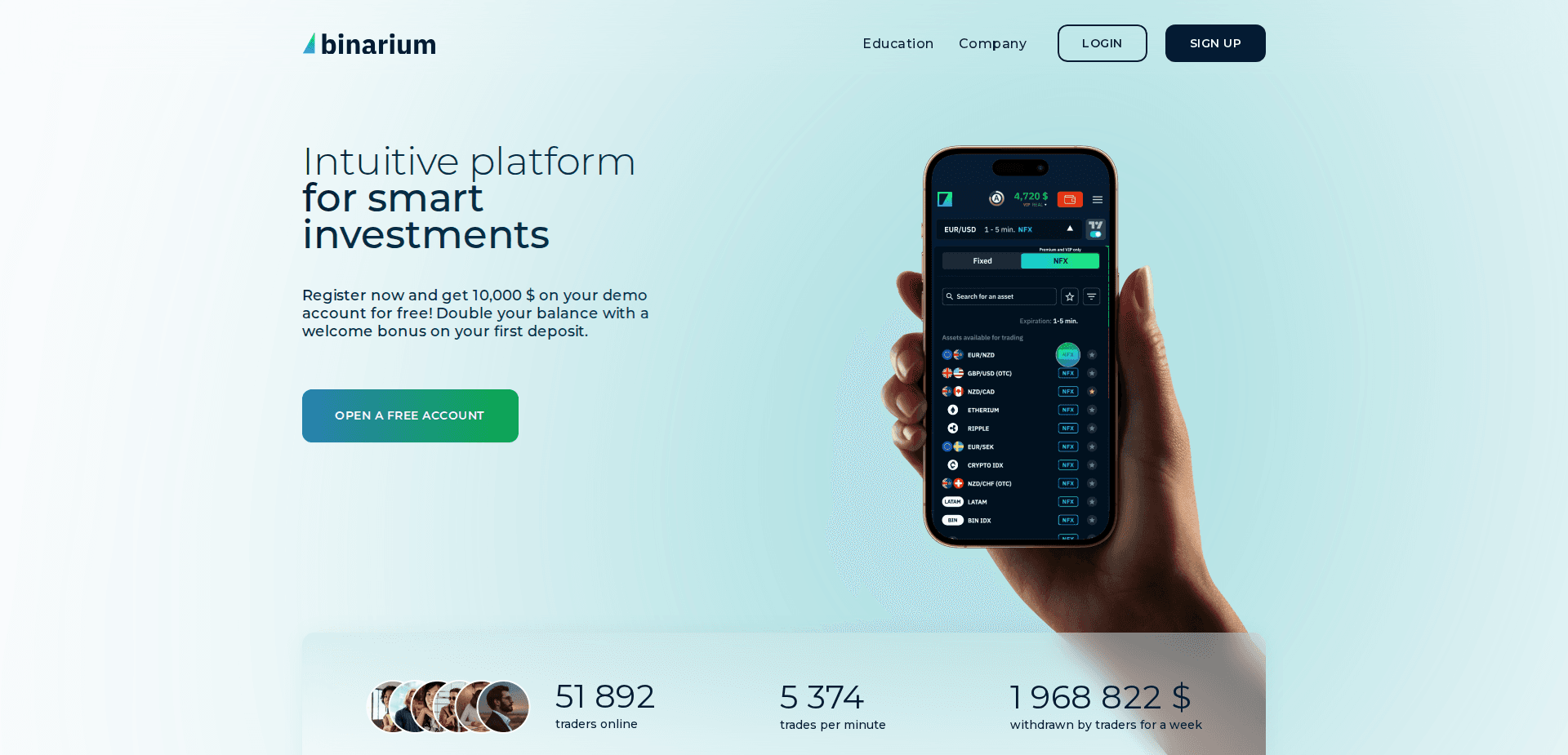 Website screenshot for https://binarium-ru.app/ - 1