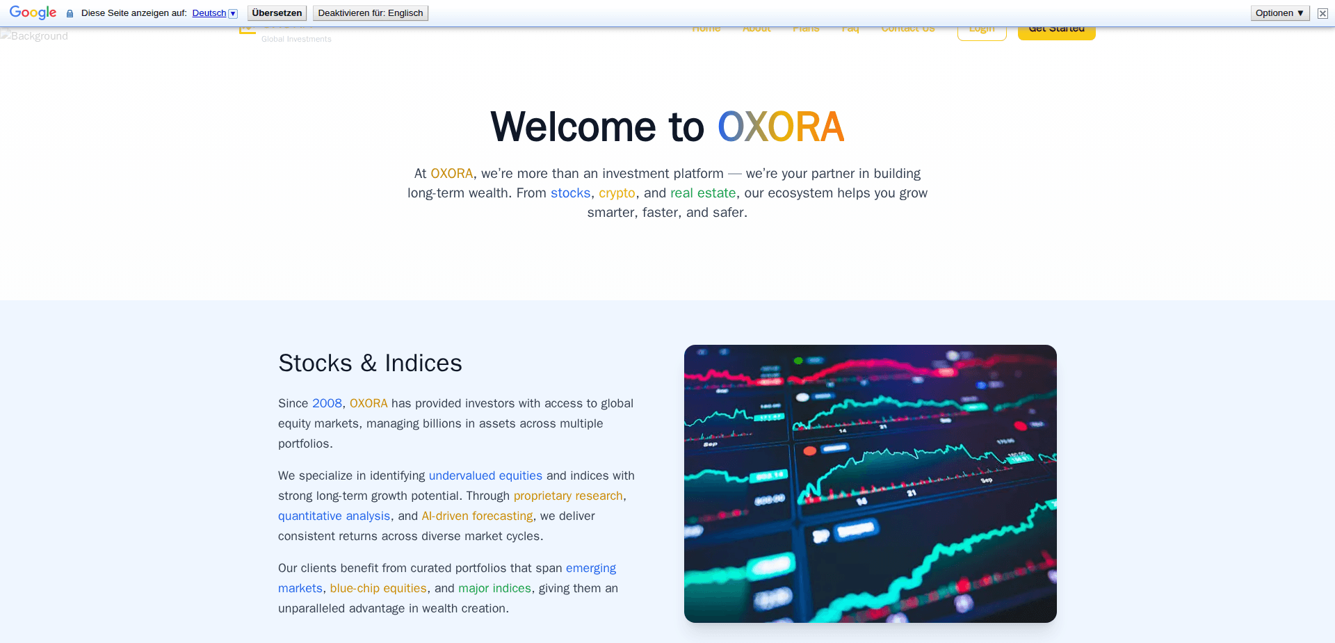 Website screenshot for https://oxorabroker.com/ - 2