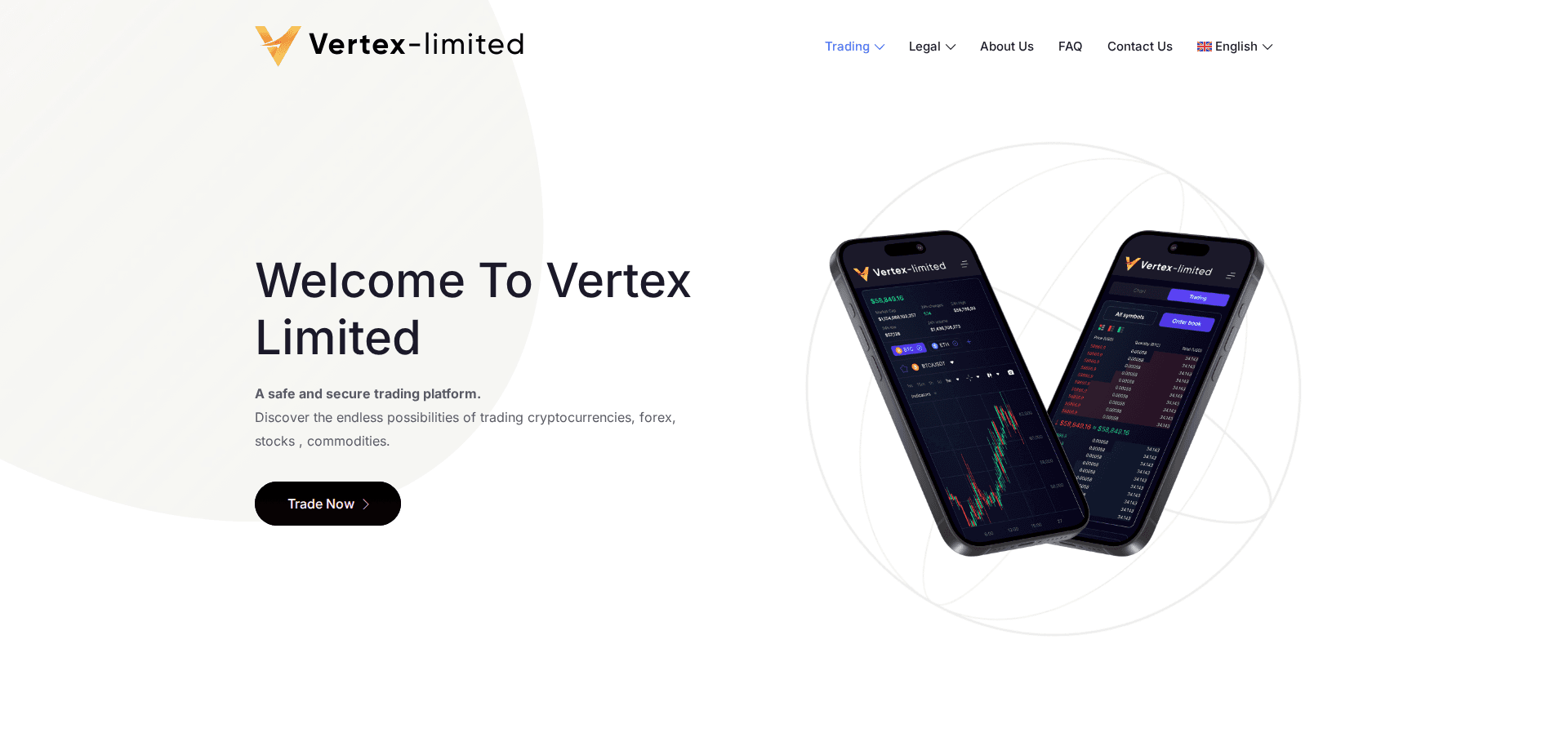 Website screenshot for https://vertex-limited.com/ - 1