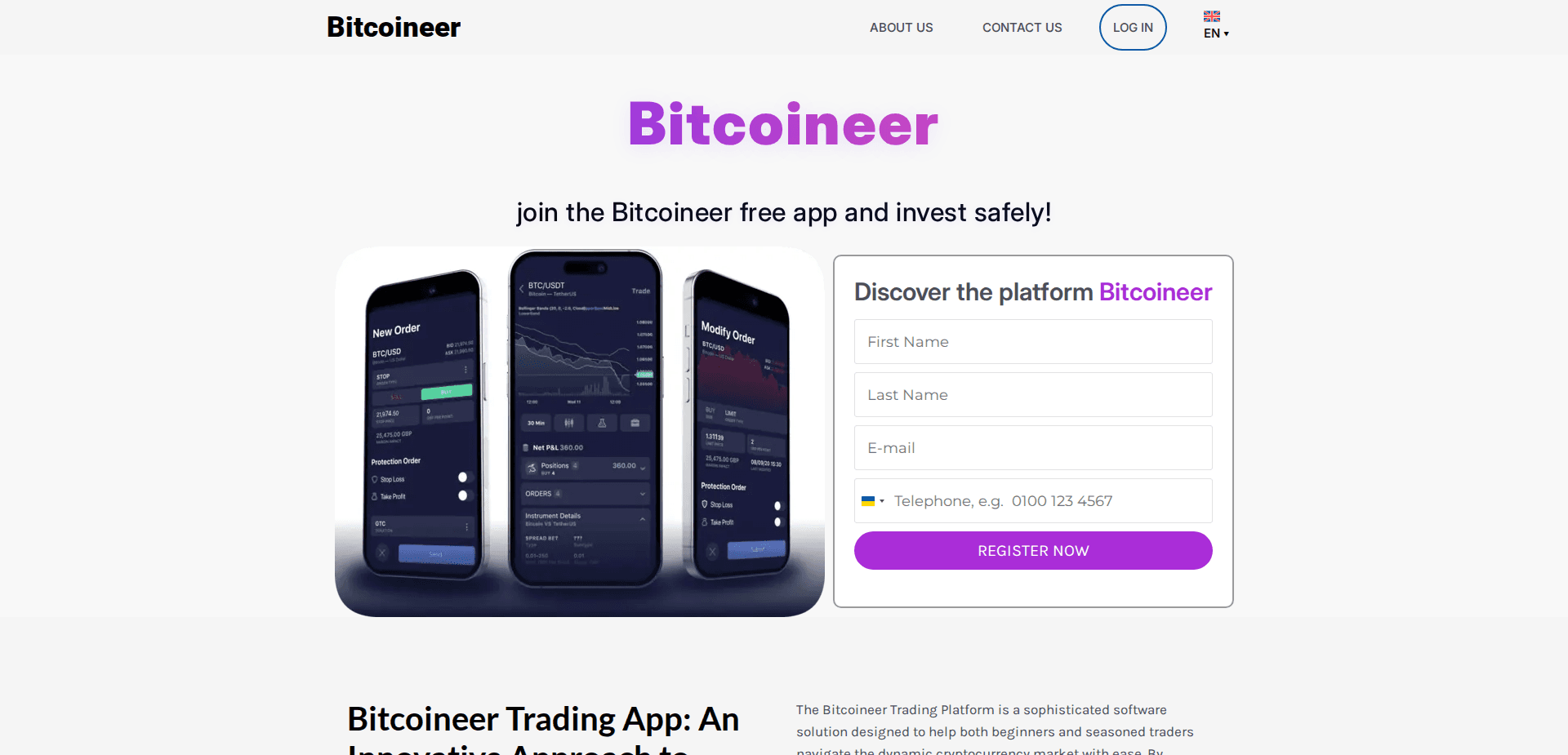 Website screenshot for https://bitcoineerapp.net/ - 1