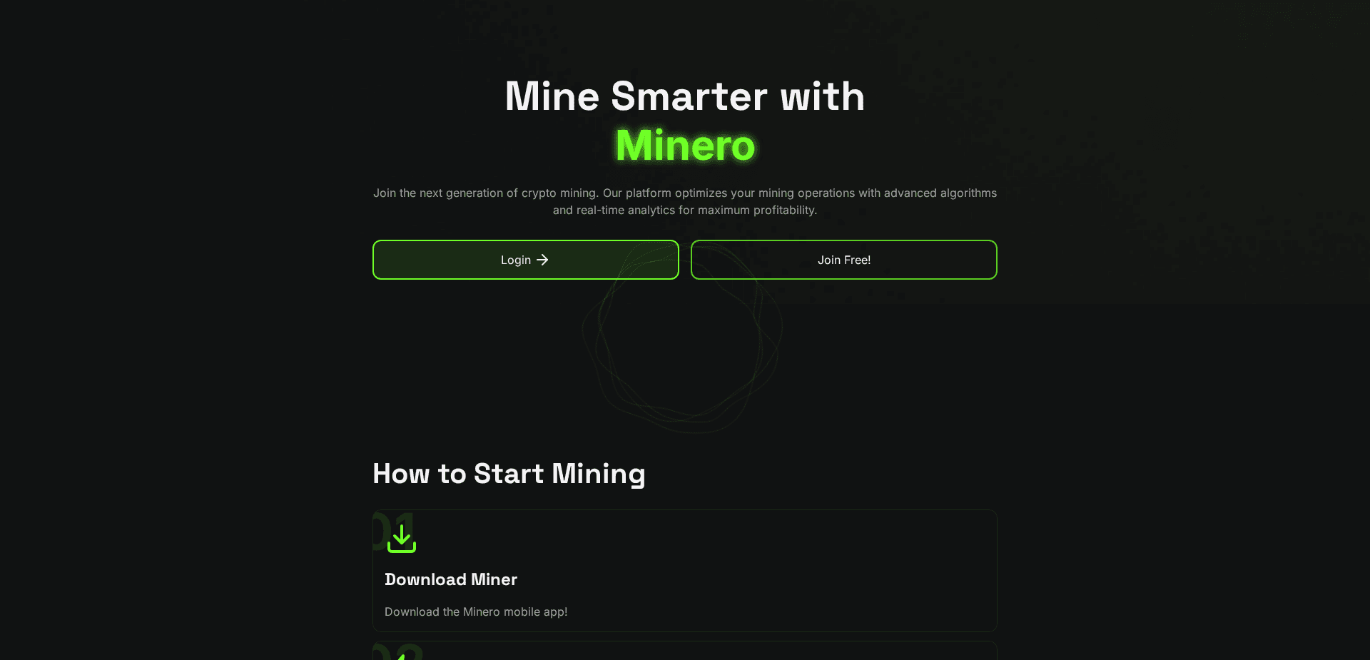 Website screenshot for https://mineroapp.com/ - 1