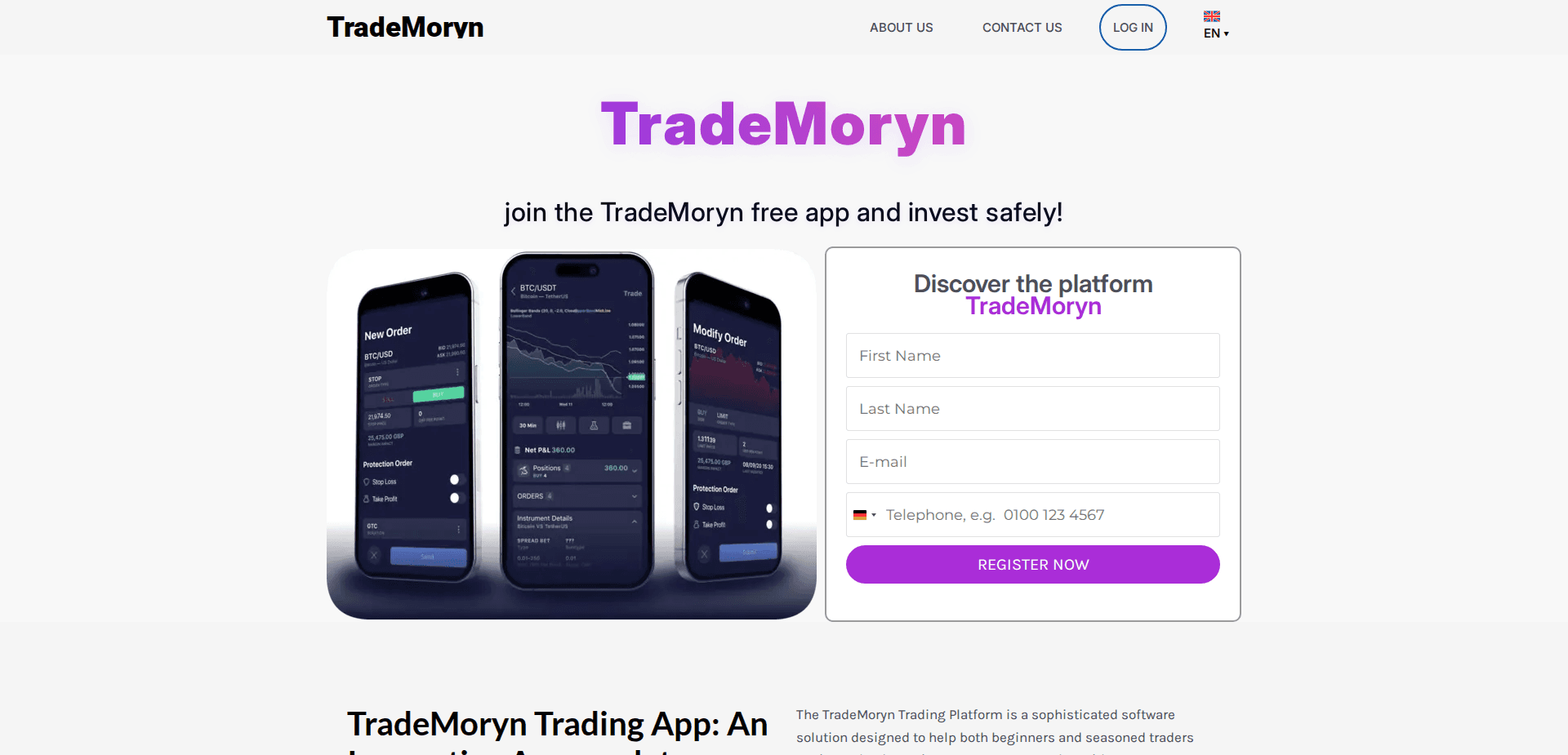 Website screenshot for https://trademoryn.com/ - 1