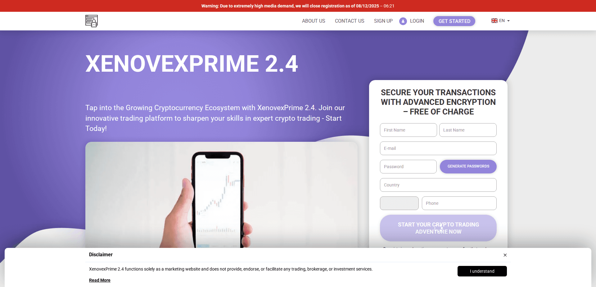 Website screenshot for https://xenovexprime2.com/ - 1