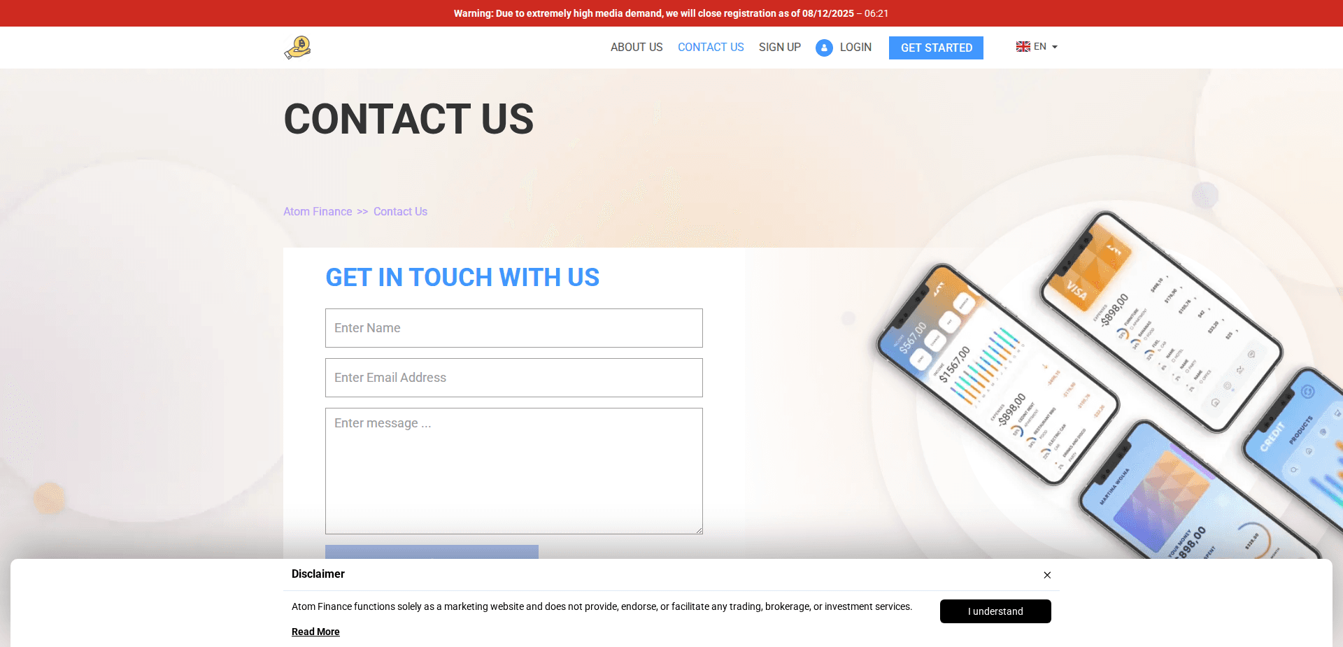 Website screenshot for https://atomfinance-software.com/ - 2