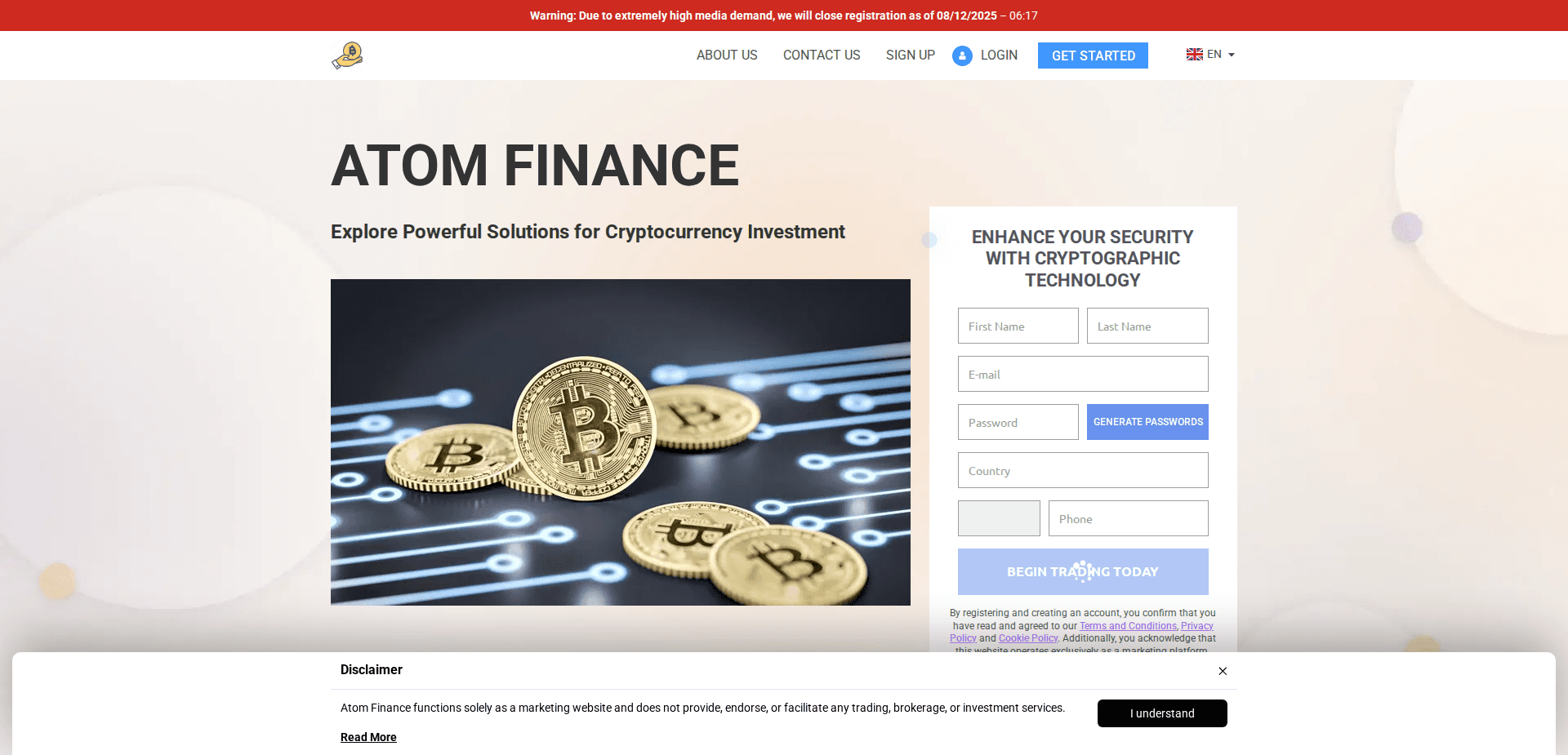 Website screenshot for https://atomfinance-software.com/ - 1