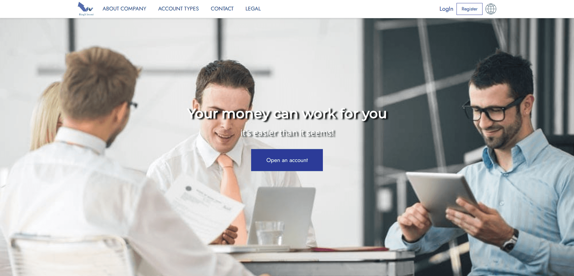 Website screenshot for https://bingxinvest.com/ - 1