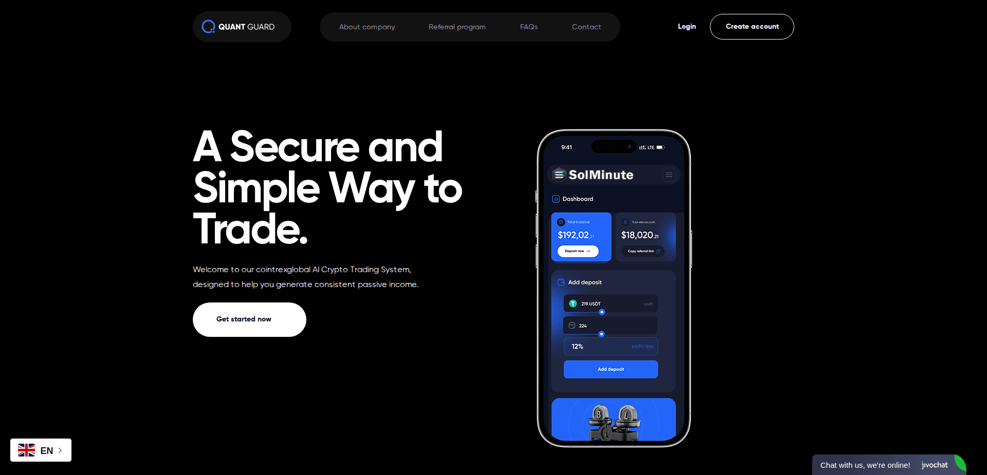 Website screenshot for https://cointrexglobal.com/ - 1
