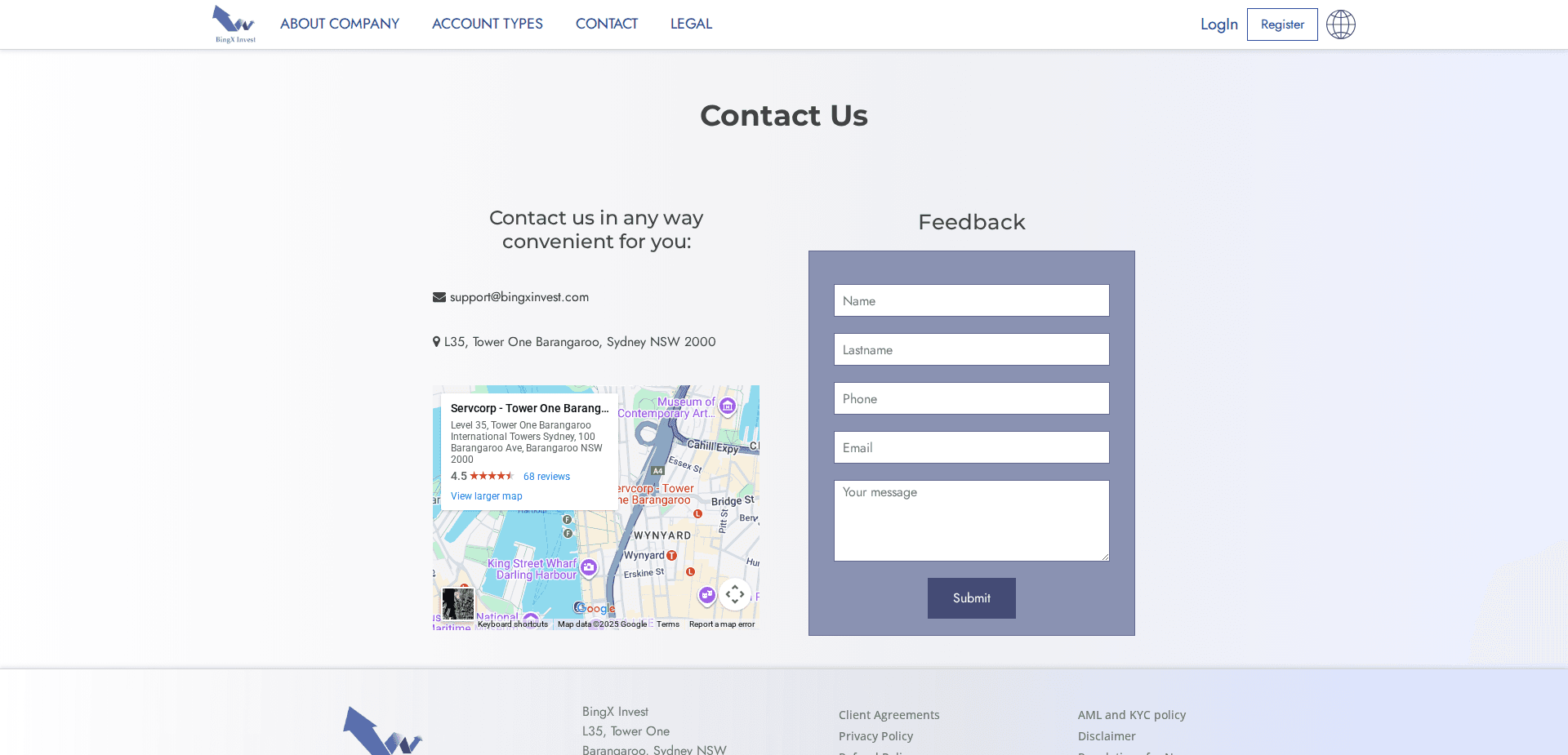 Website screenshot for https://bingxinvest.com/ - 2