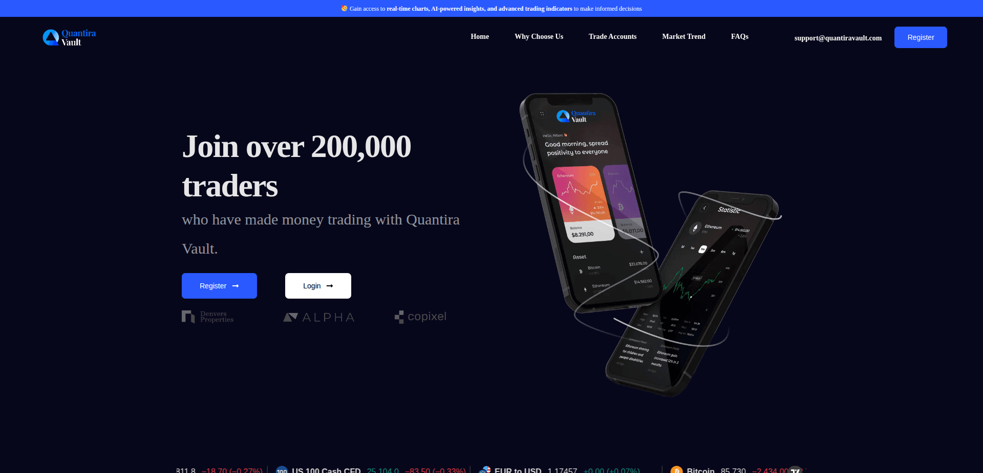 Website screenshot for https://quantiravault.com/ - 1