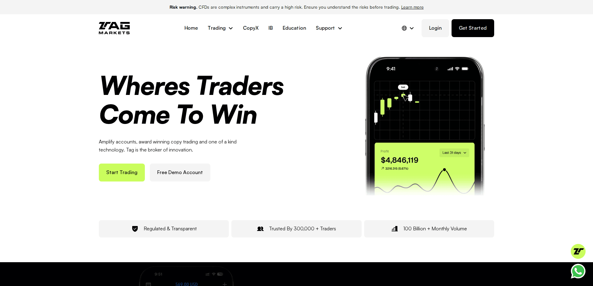 Website screenshot for https://www.tagmarkets.com/ - 1