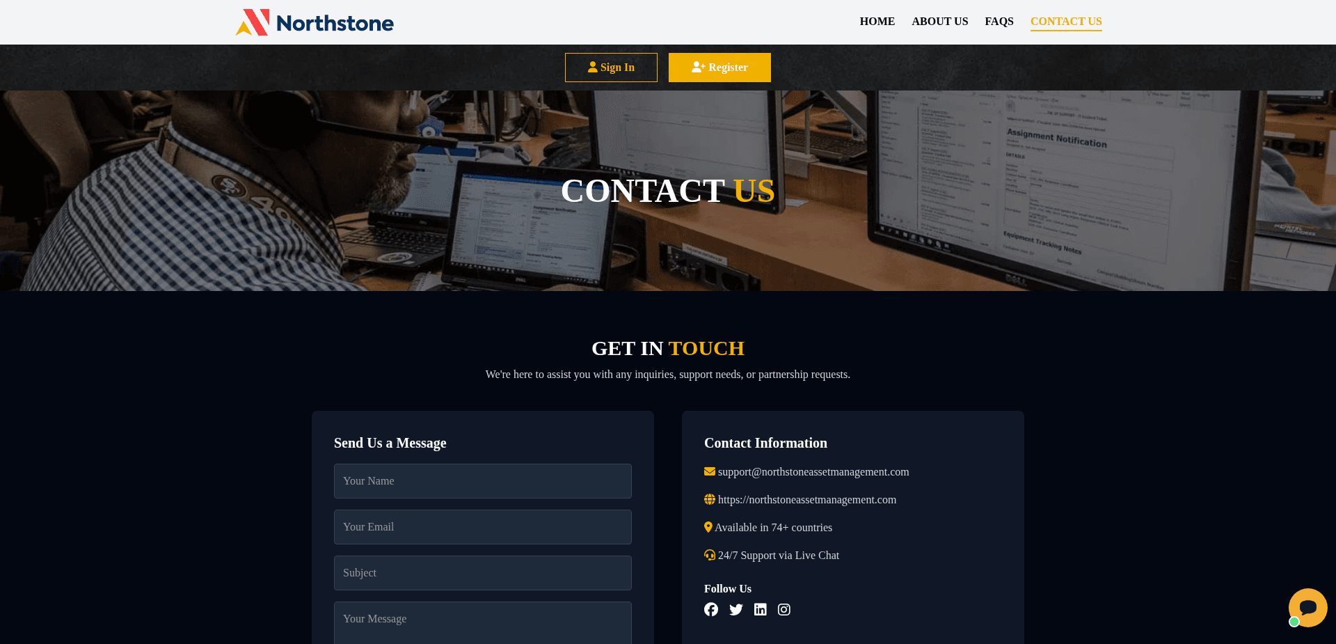 Website screenshot for https://northstoneassetsmanagement.com/ - 2