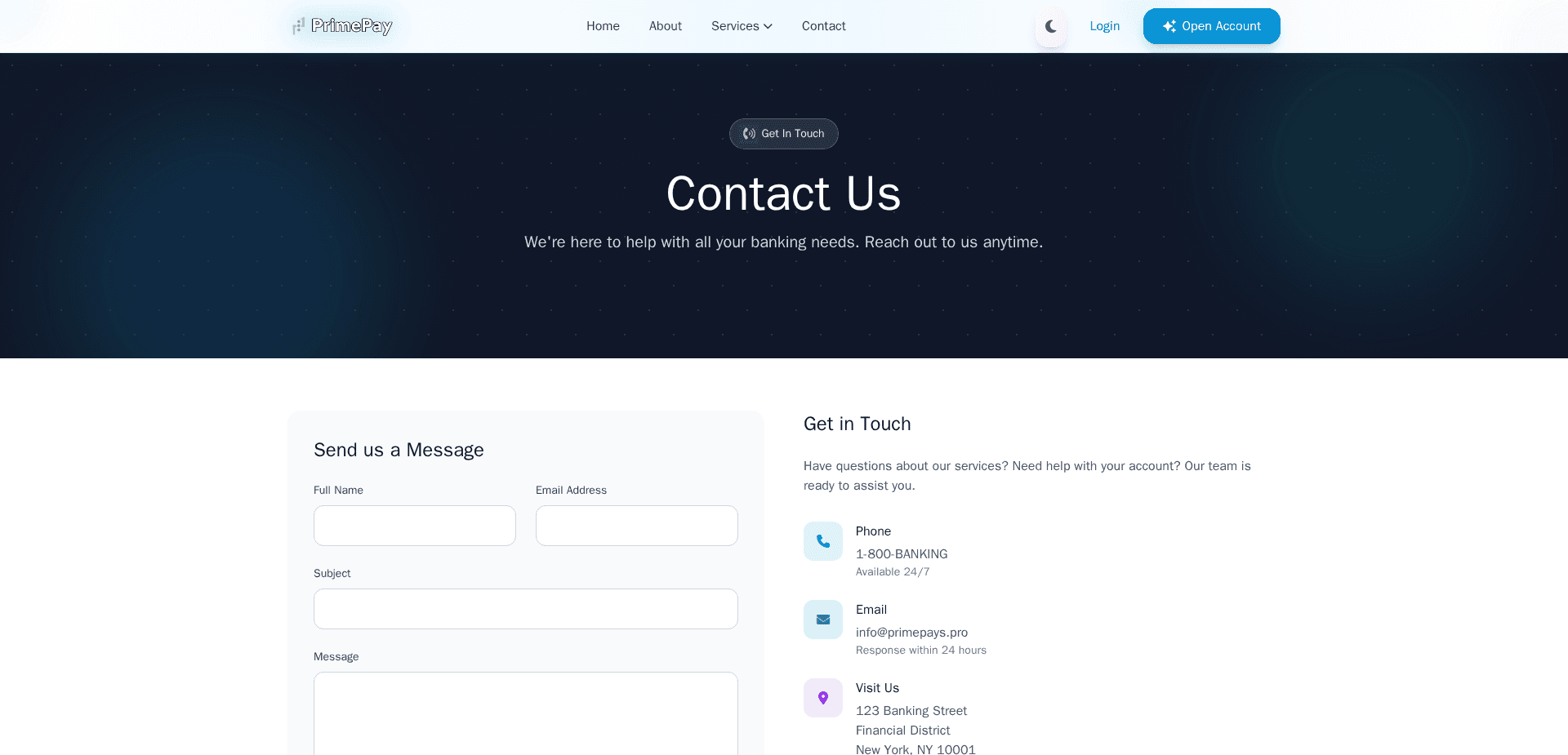 Website screenshot for https://primepays.pro/ - 2