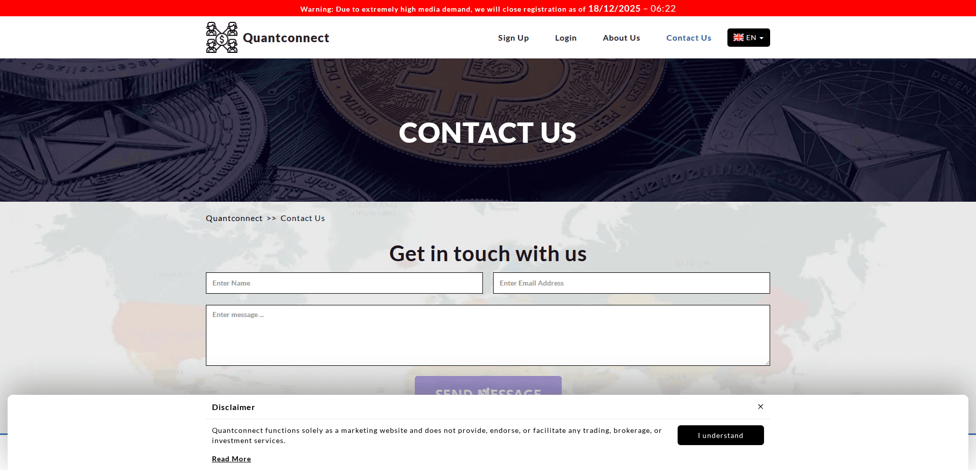 Website screenshot for https://quantconnectsystem.com/ - 2