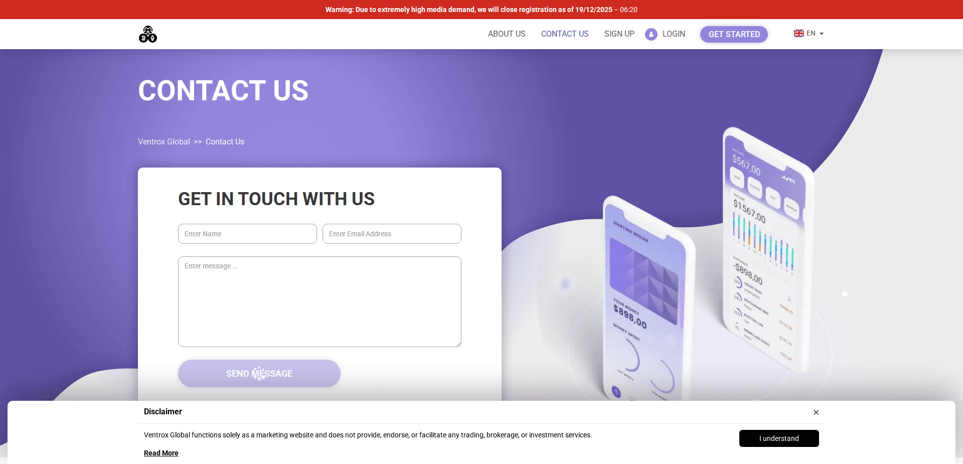 Website screenshot for https://ventrox-global-app.com/ - 2