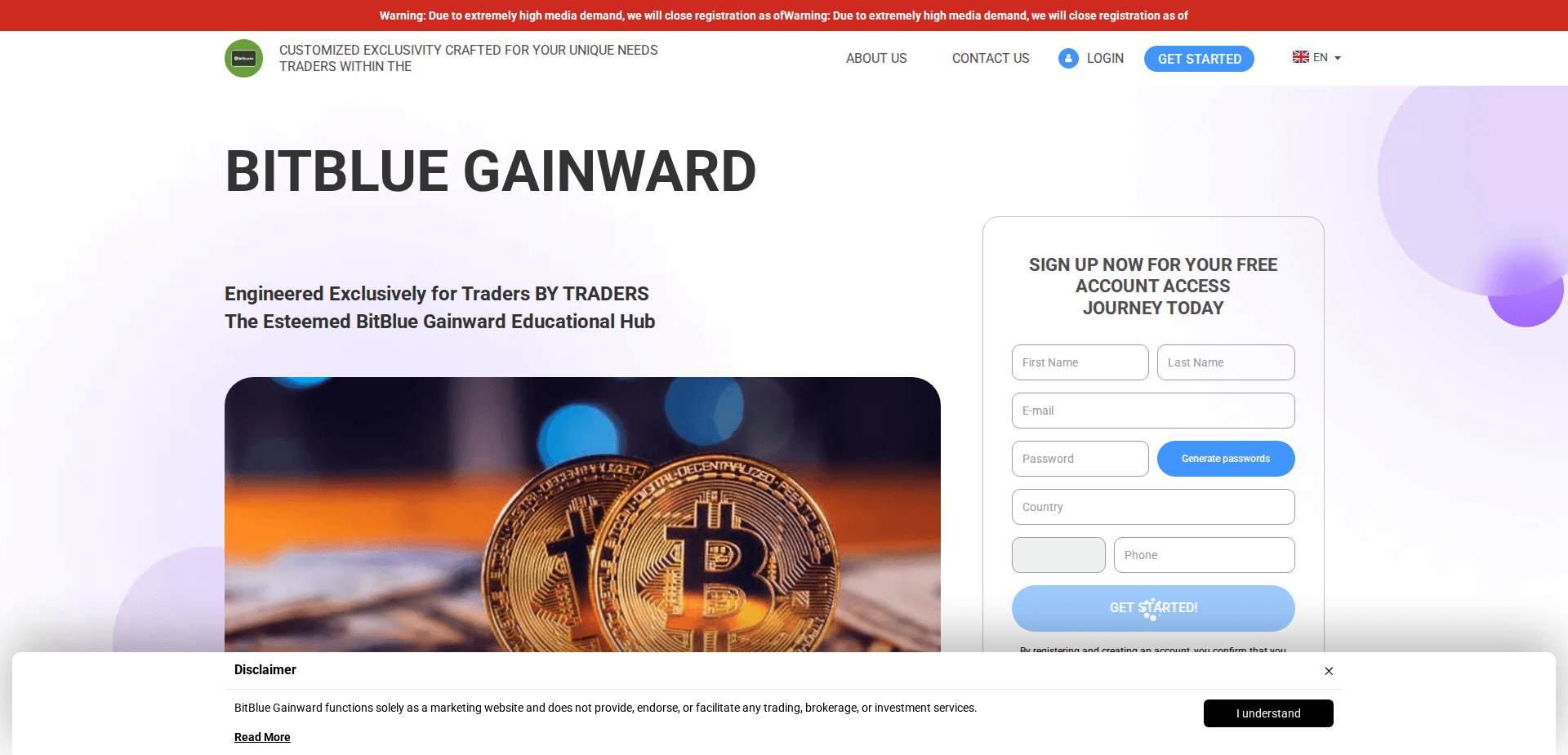 Website screenshot for https://bitblue-gainward-engine.com/ - 1