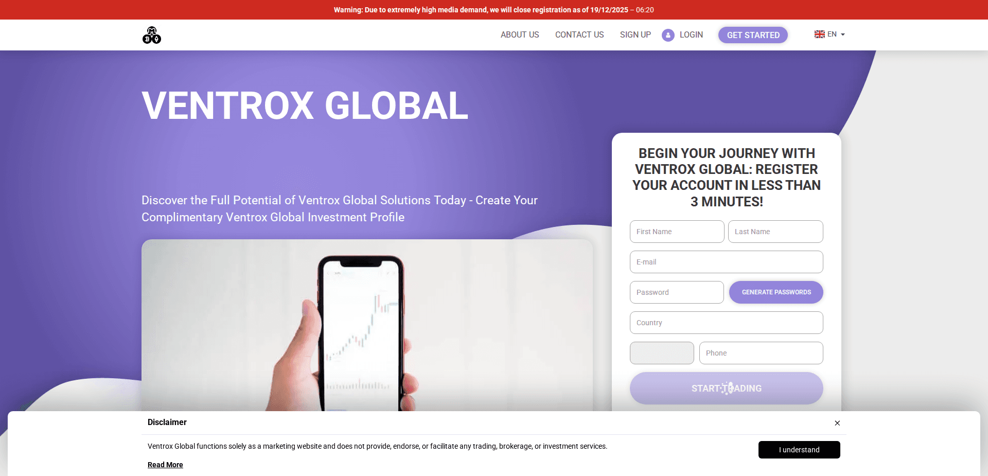 Website screenshot for https://ventrox-global-app.com/ - 1