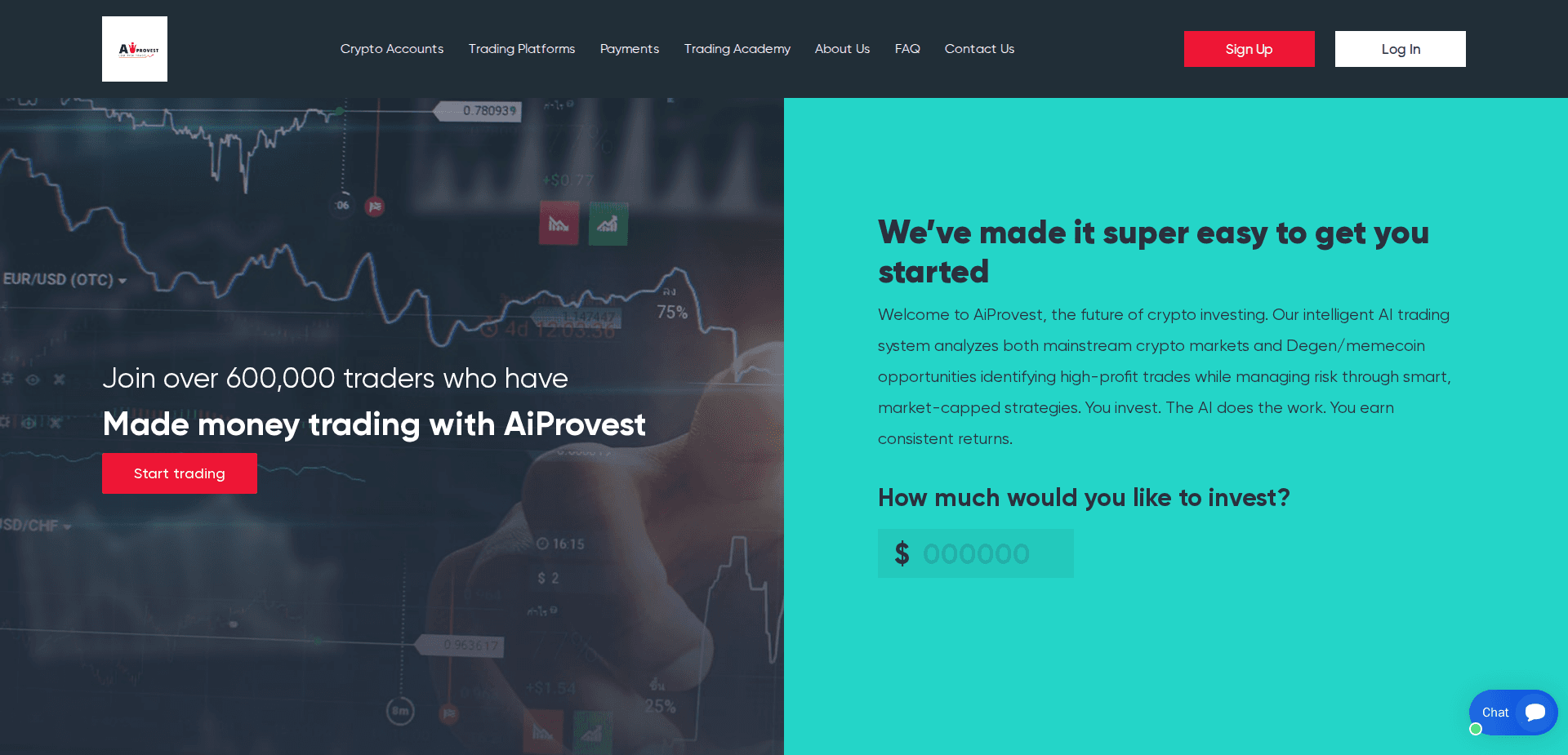 Website screenshot for https://aiprovest.com/ - 1