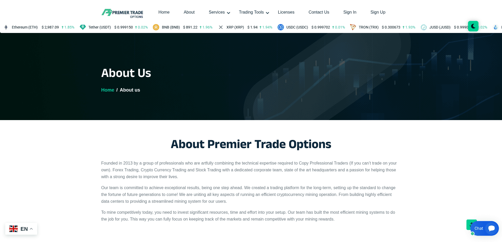 Website screenshot for https://premiertradeoptions.com/ - 3
