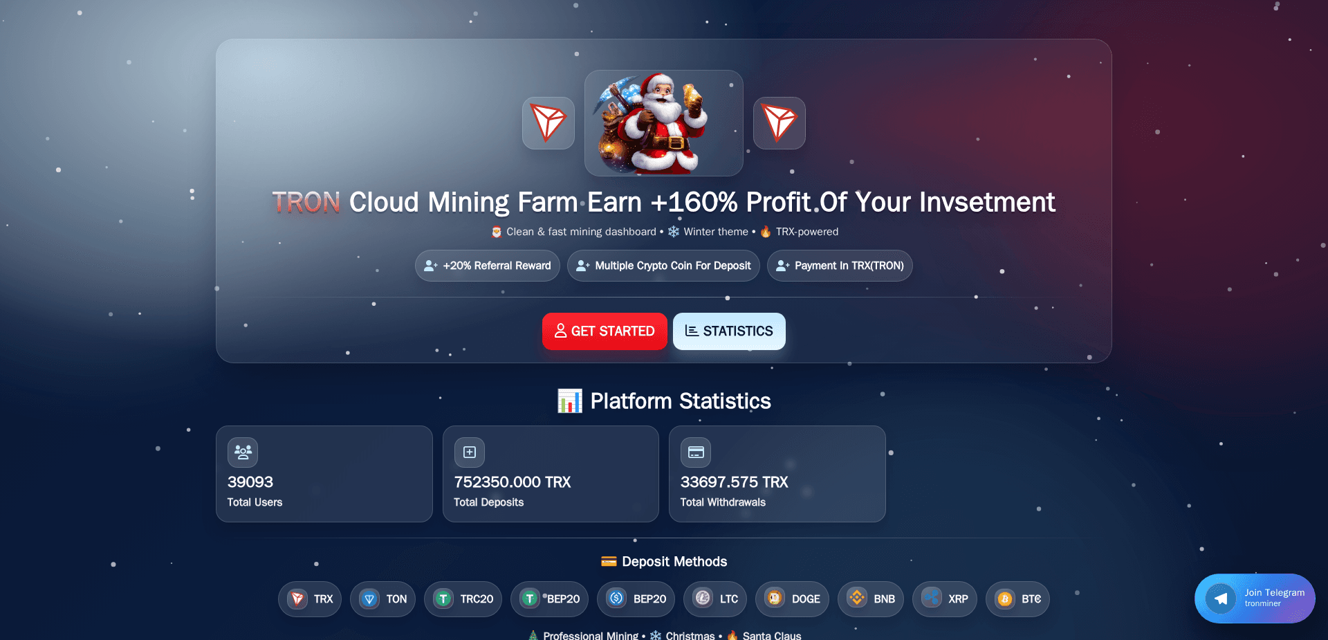 Website screenshot for https://trxmining.pro/ - 1