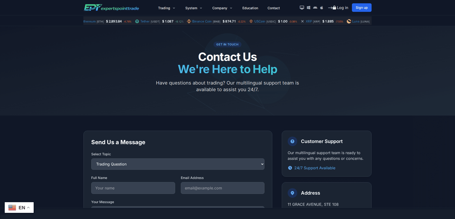 Website screenshot for https://expertspointtrade.com/ - 2