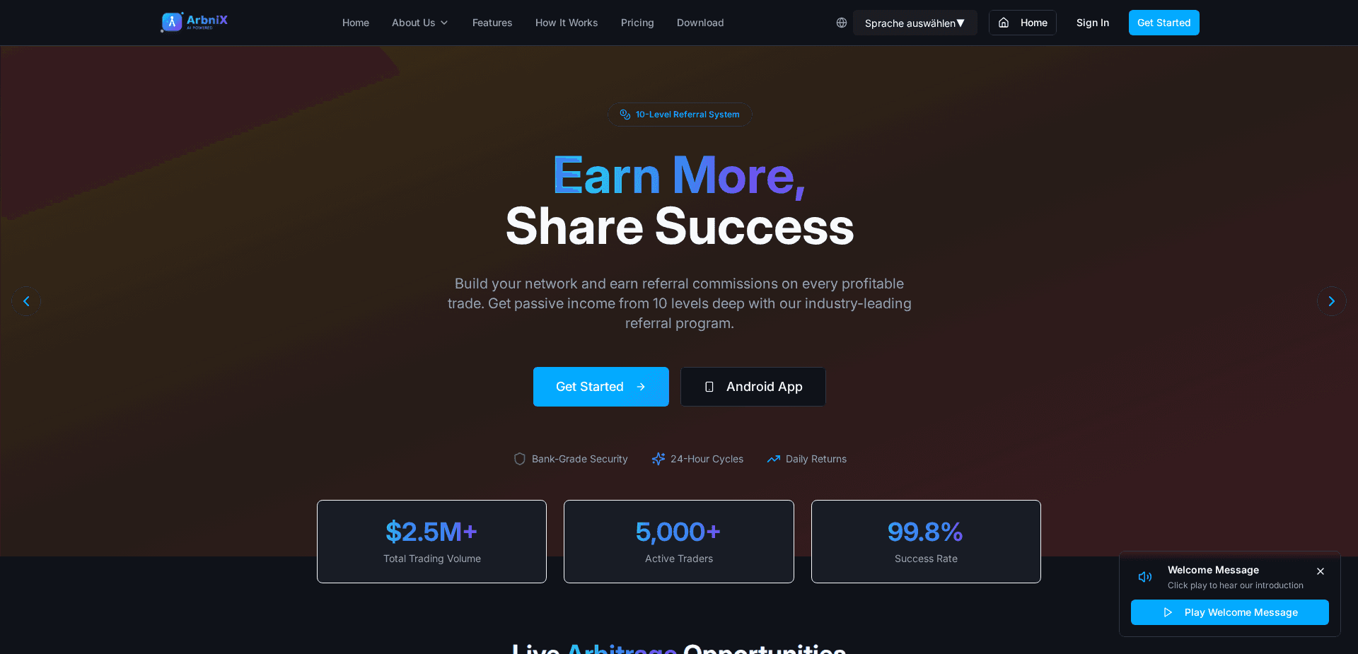 Website screenshot for https://arbnix.com/ - 1