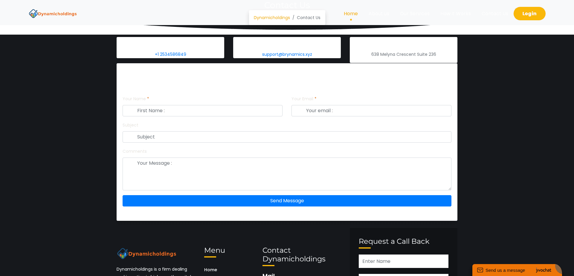 Website screenshot for https://dynamicsholding.live/ - 2