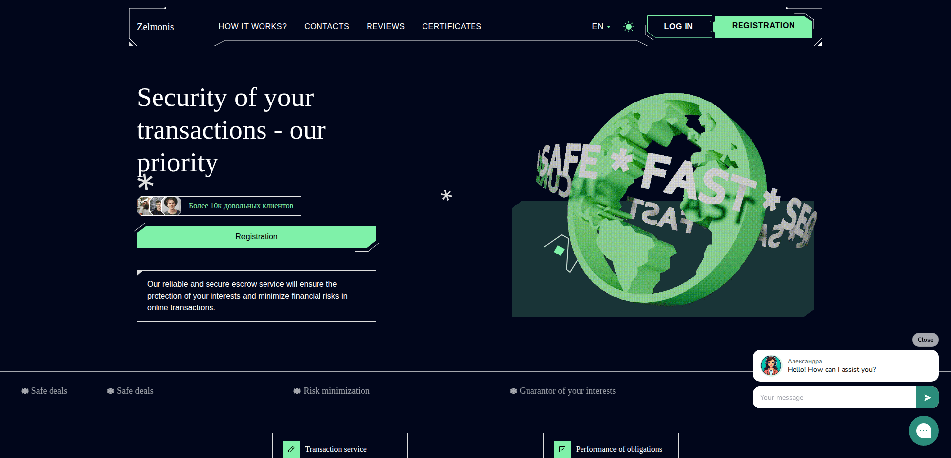 Website screenshot for https://zelmonis.com/ - 1