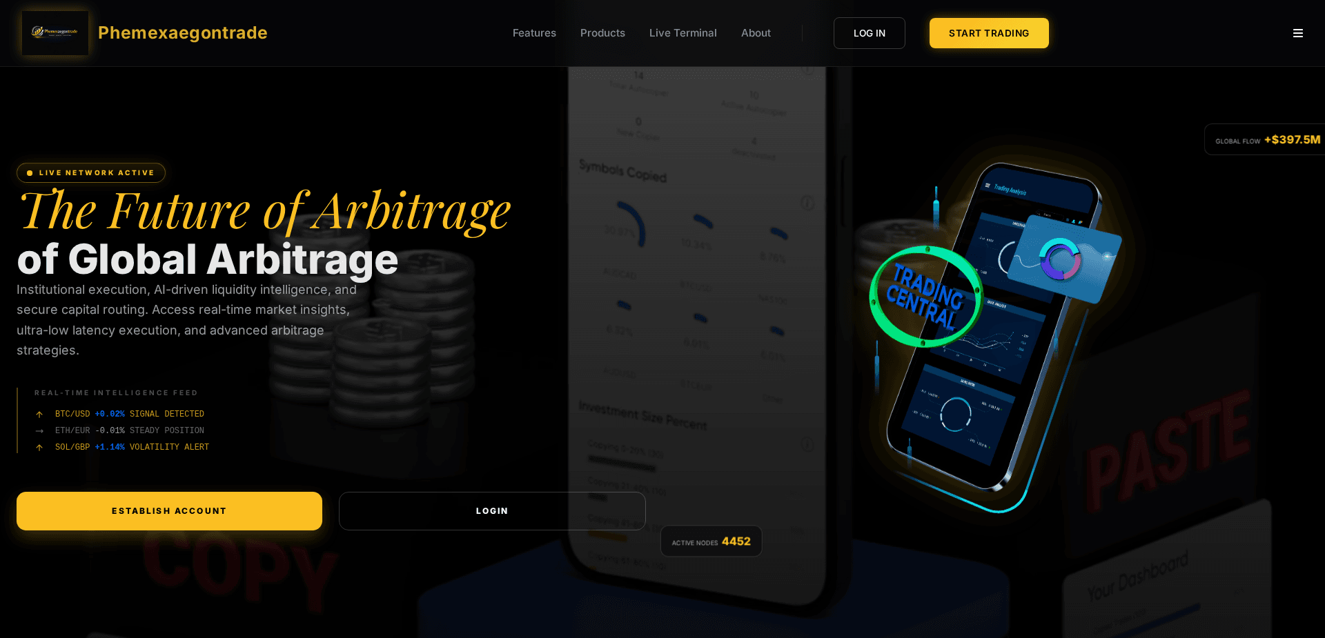 Website screenshot for https://phemexaegontrade.com/ - 1