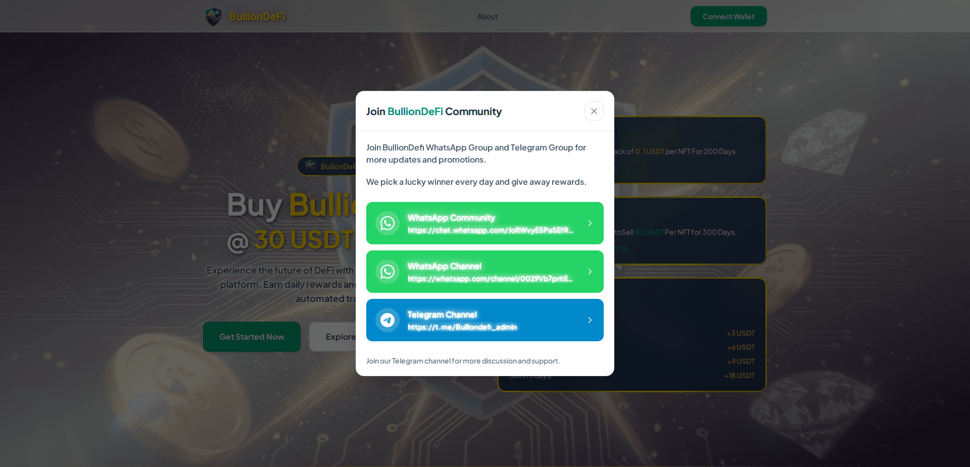 Website screenshot for https://bulliondefi.com/ - 1