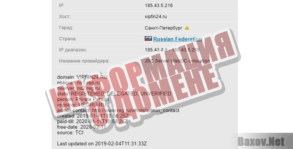 VipFin24 Информация о домене