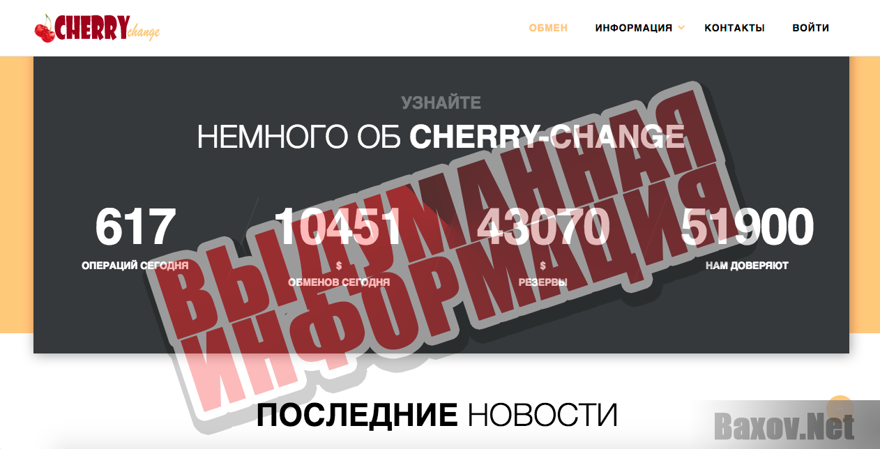 Cherry Change - выдуманная информация