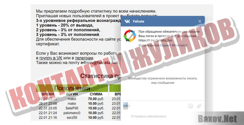 falcata Контакты жуликов