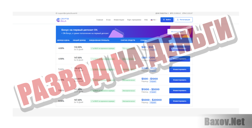 Crypto Zilla Развод на деньги