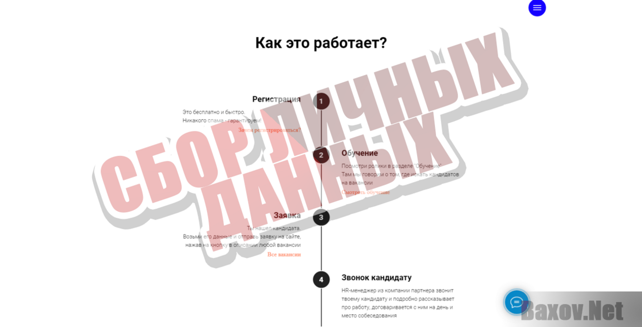 JobsOffer - Сбор личных данных
