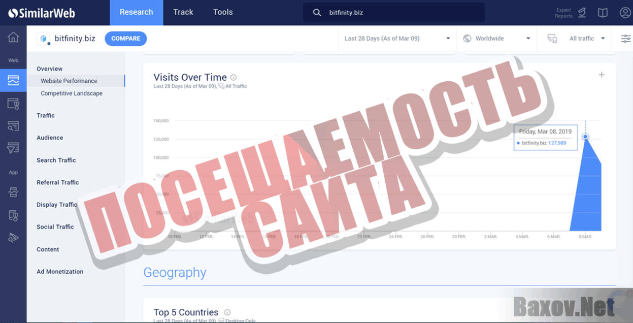 BitFinity Посещаемость сайта
