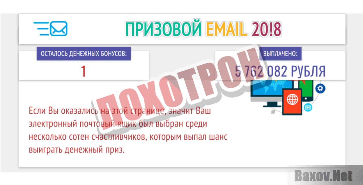 Призовой email 2018 Лохотрон