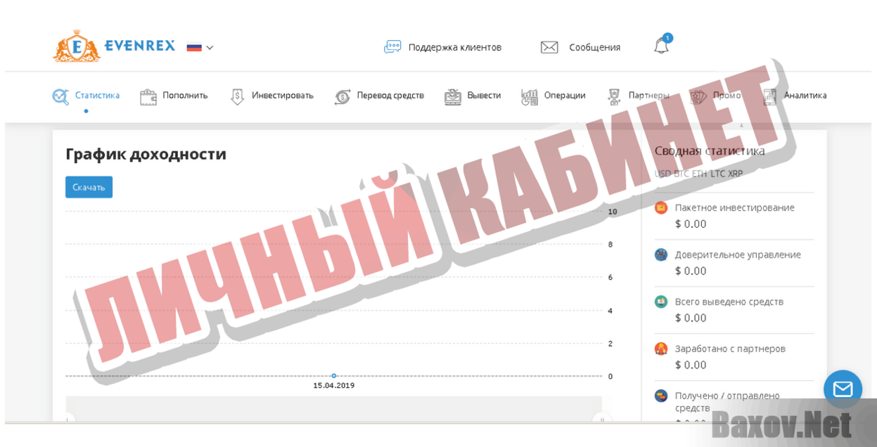 EvenRex Личный кабинет