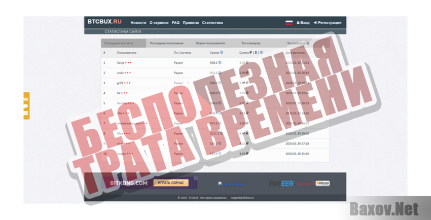 BTCBUX Бесполезная трата времени