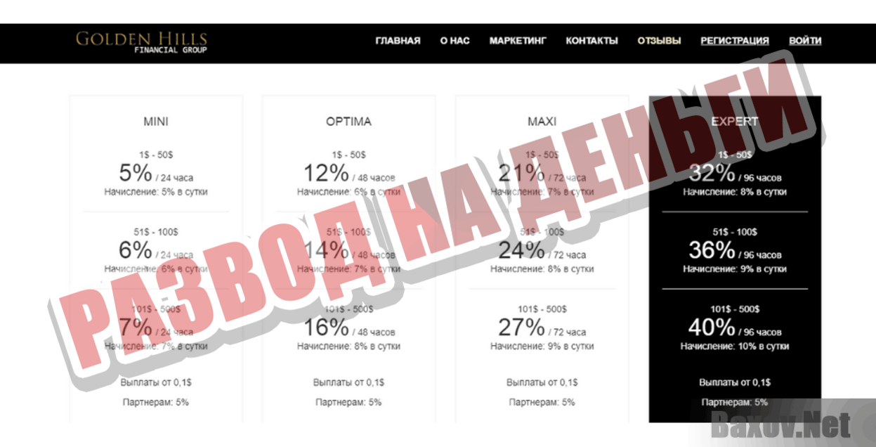 Golden Hills Развод на деньги