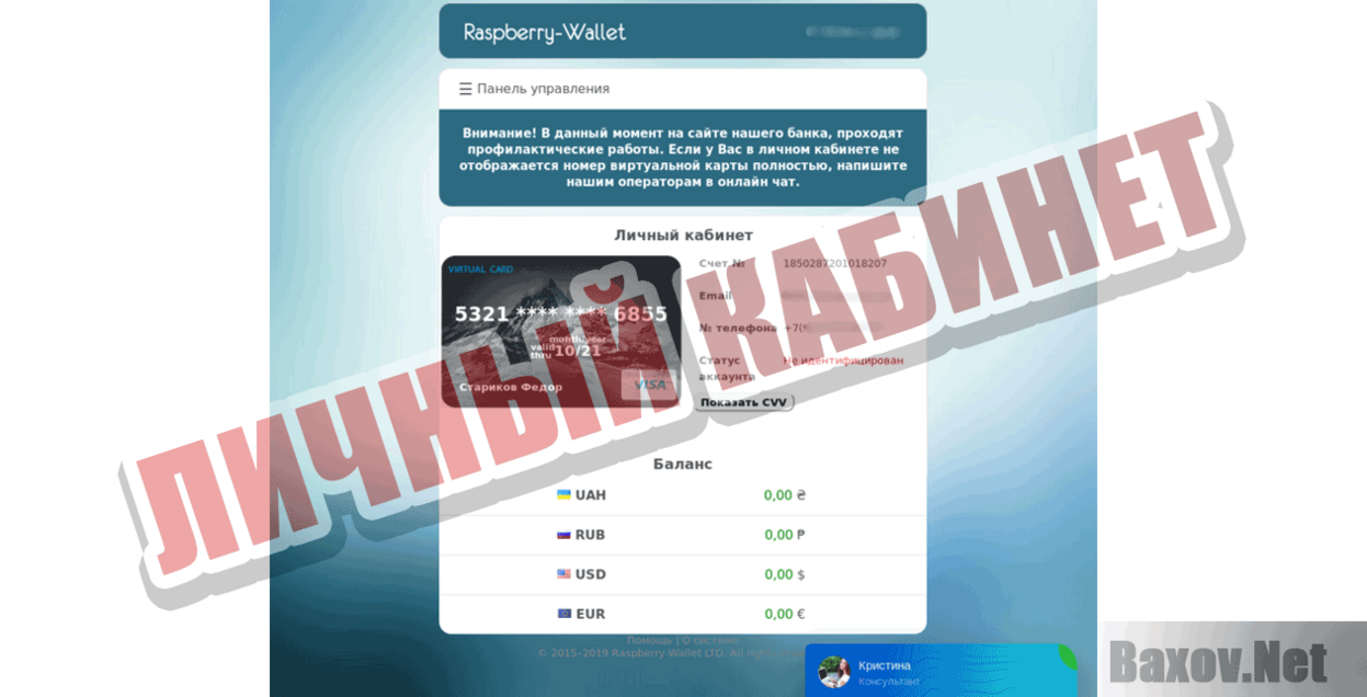 Raspberry-Wallet Личный кабинет