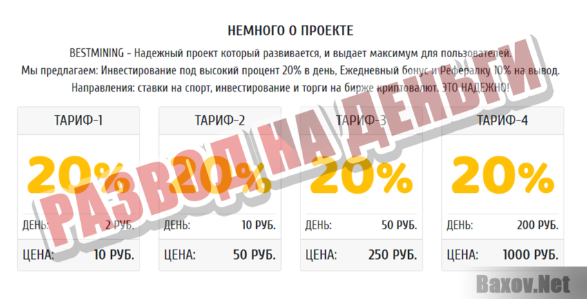 BESTMINING Развод на деньги