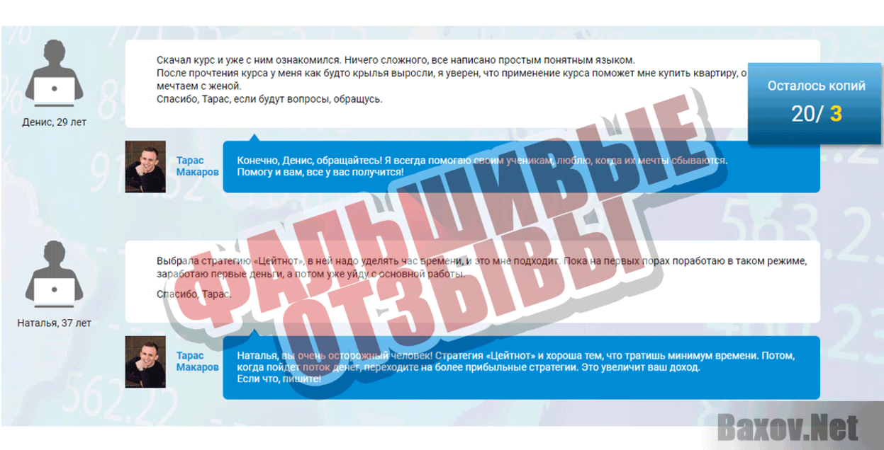 Тарас Макаров Фальшивые отзывы
