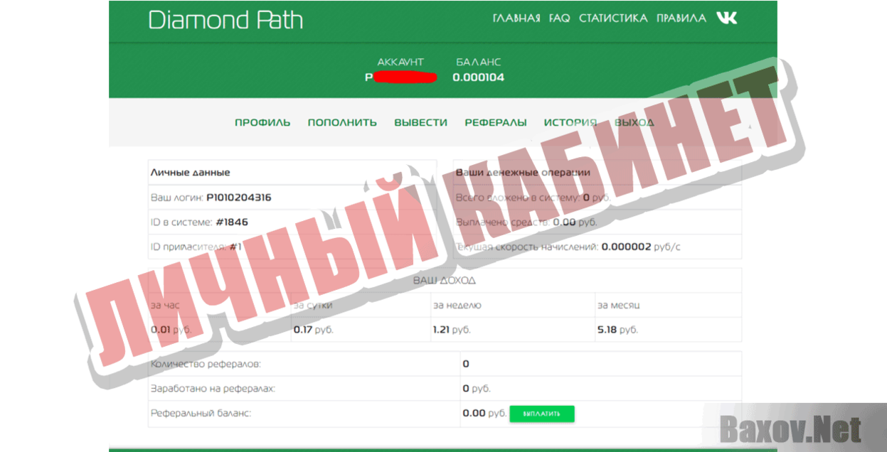 Diamond Path Личный кабинет