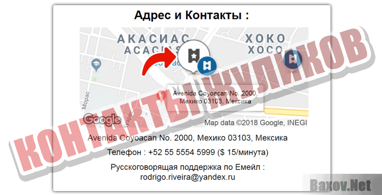 Rivero Lake Antique Контакты жуликов