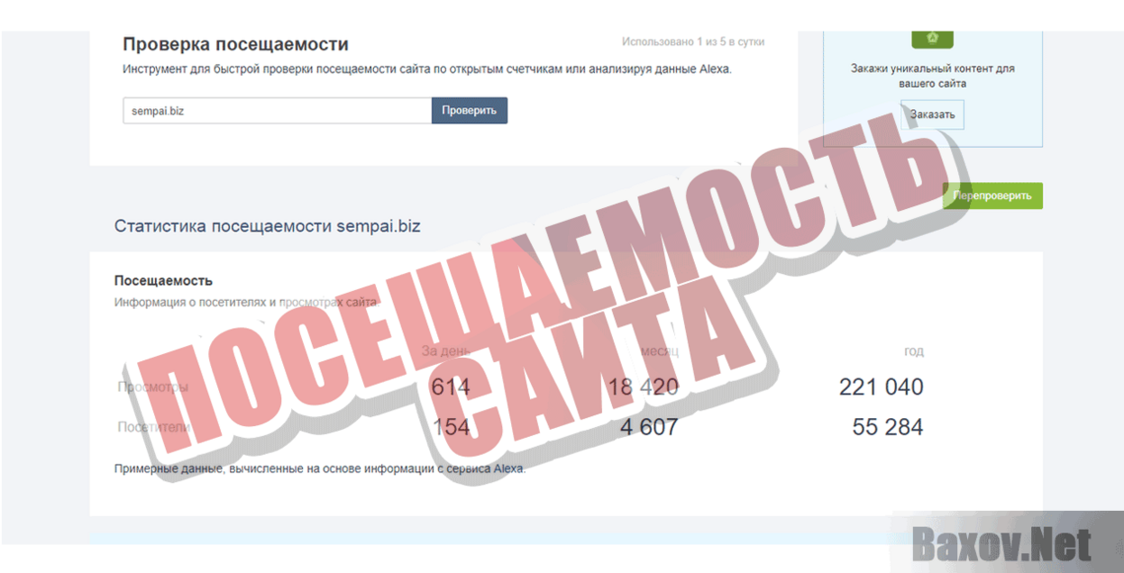 Sempai Посещаемость сайта